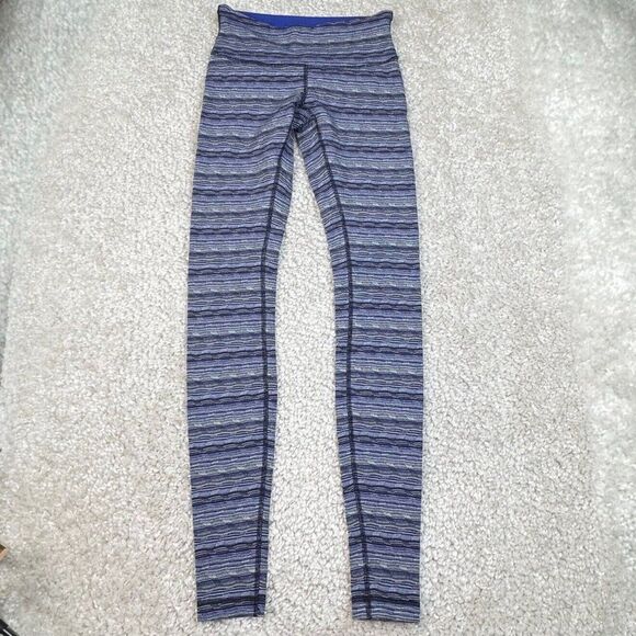 Lululemon Wunder Under Legging Space Dye Twist Sapphire Blue Low Rise - Picture 2 of 10